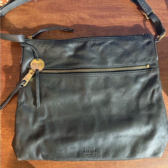 margot Handbags - Margot Black Leather Crossbody Hobo Bag w/ Gold Hardware- Excellent Condition